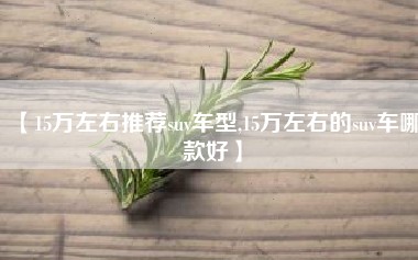 【15万左右推荐suv车型,15万左右的suv车哪款好】