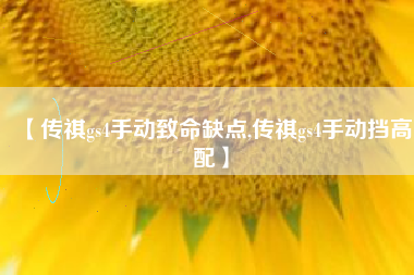 【传祺gs4手动致命缺点,传祺gs4手动挡高配】