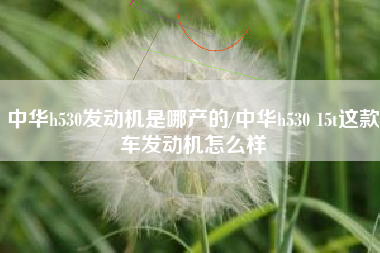 中华h530发动机是哪产的/中华h530 15t这款车发动机怎么样
