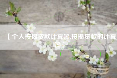 【个人按揭贷款计算器,按揭贷款的计算器】