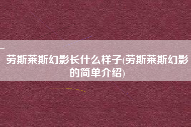 劳斯莱斯幻影长什么样子(劳斯莱斯幻影的简单介绍)