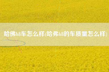 哈佛h8车怎么样(哈弗h8的车质量怎么样)