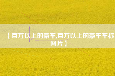【百万以上的豪车,百万以上的豪车车标图片】 【百万以上的豪车,百万以上的豪车车标图片】